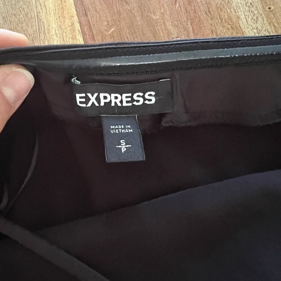 Express Black Satin Cross Back One Shoulder Slip Dress - Picture 8 of 9